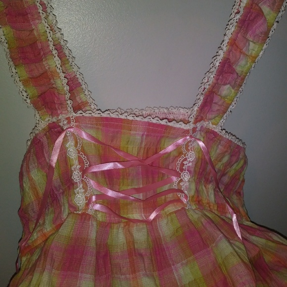 Summer Plaid Papillon Garden Lolita dress - Picture 5 of 8